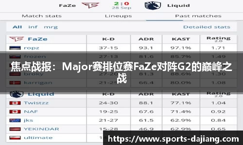 焦点战报：Major赛排位赛FaZe对阵G2的巅峰之战